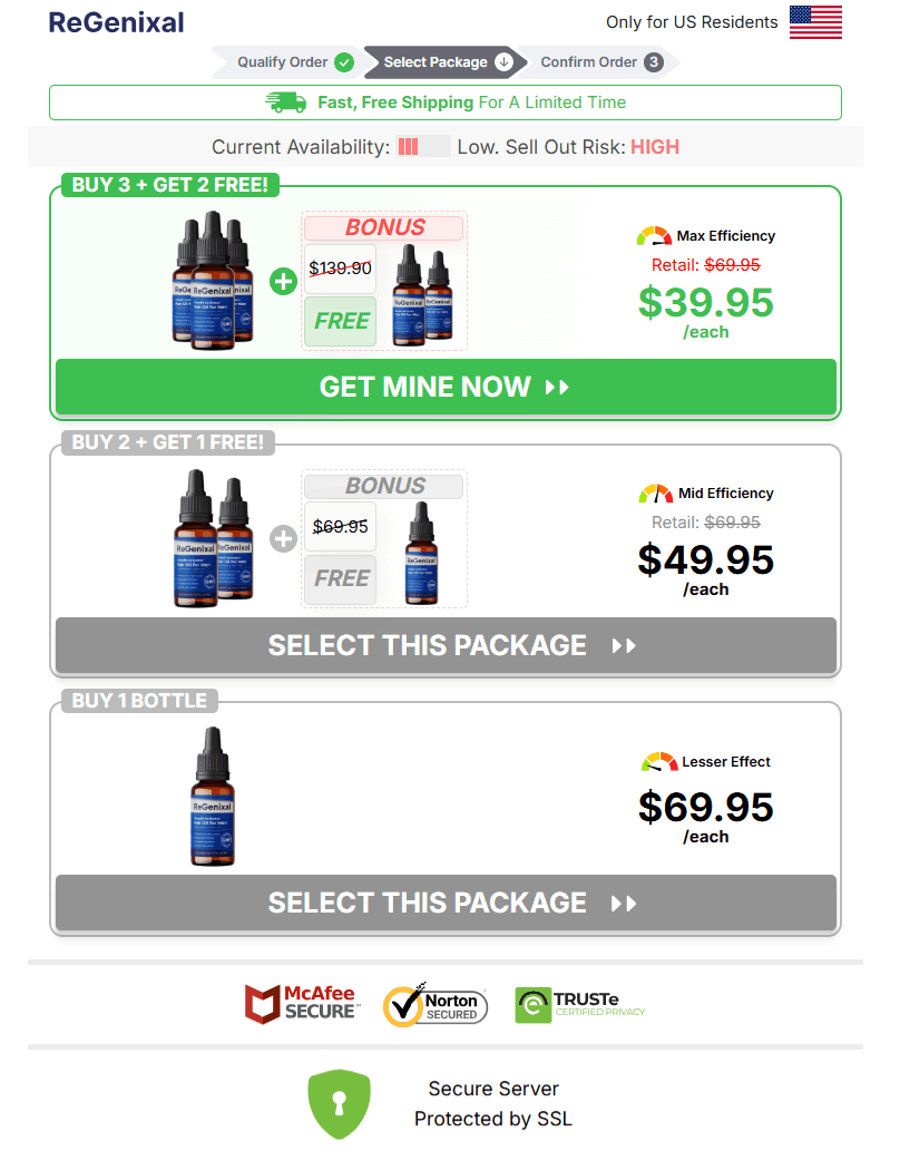 ReGenixal Hair Recover checkout page